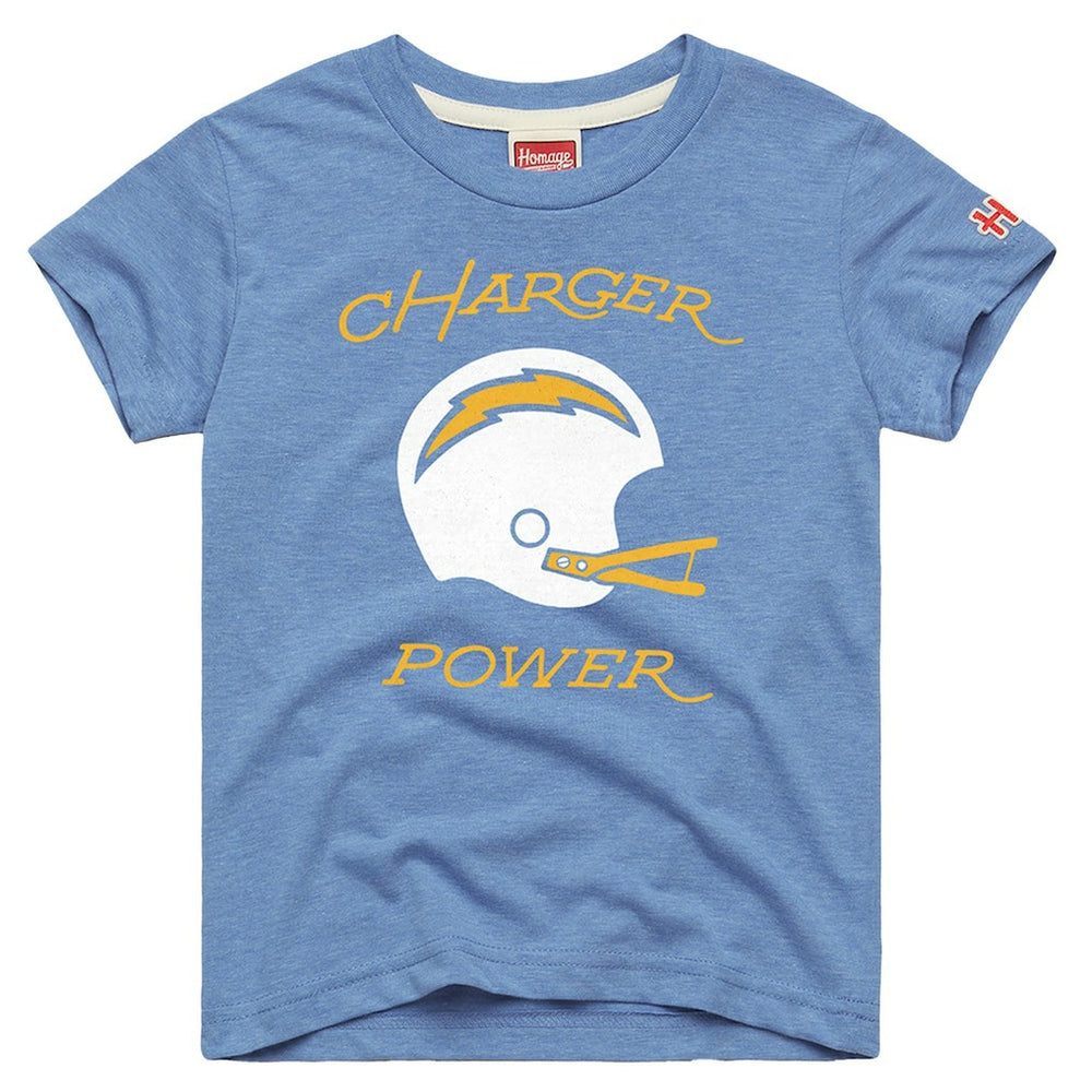 Los Angeles Chargers Homage Youth Charger Power Tri-Blend T-Shirt | NFL New
