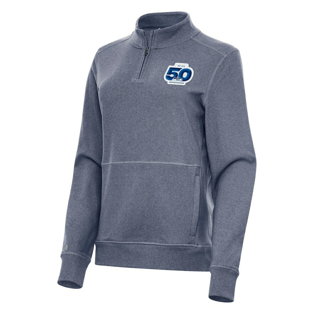Seattle Seahawks Antigua Women's 50th Season Crush Quarter-Zip Pullover | NFL On sale