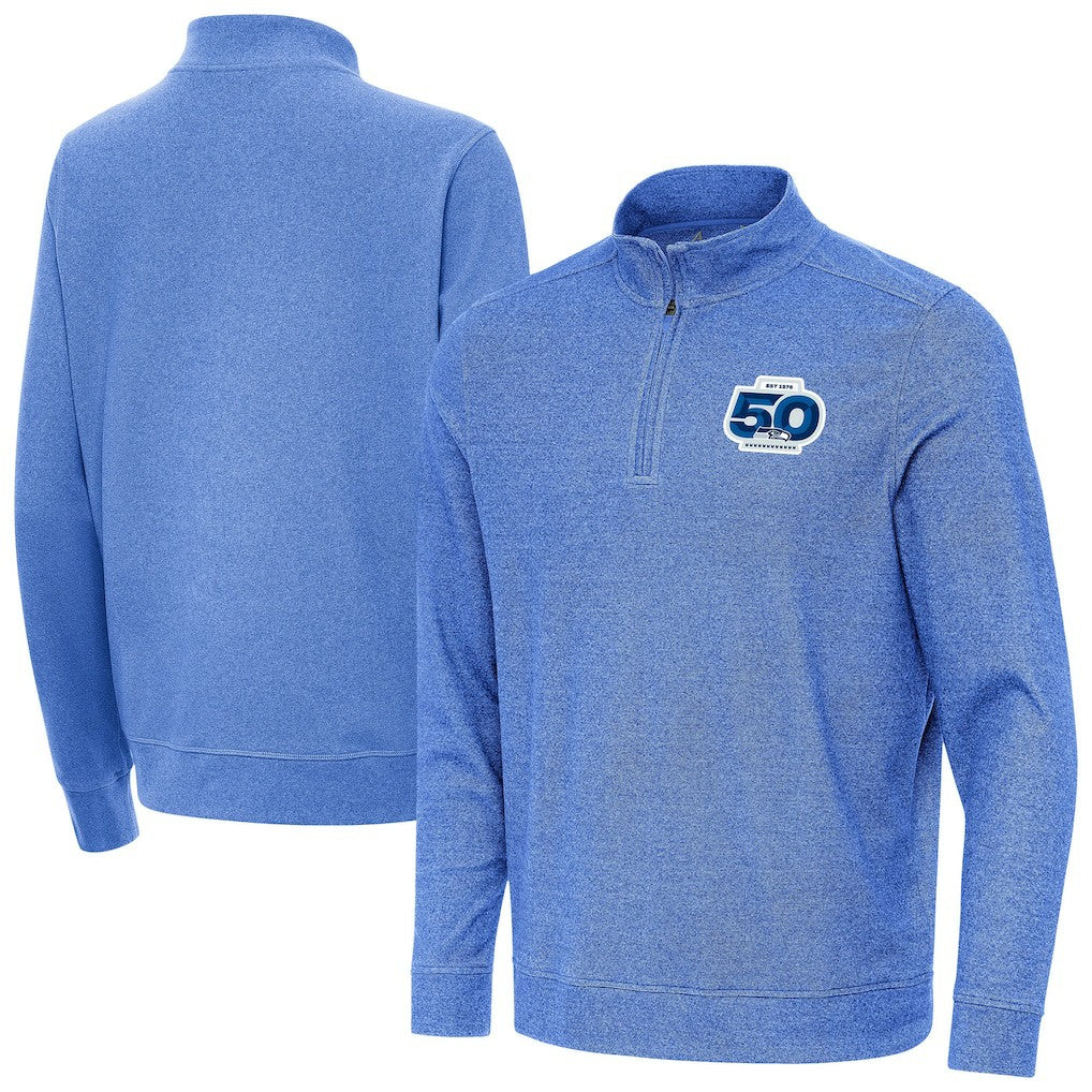 Seattle Seahawks Antigua 50th Season Subtle Quarter-Zip Pullover | NFL On sale