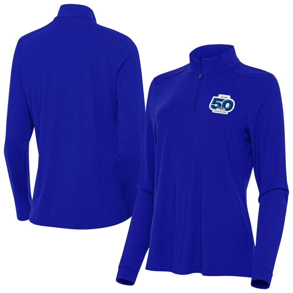 Seattle Seahawks Antigua Women's 50th Season Intent Quarter-Zip Pullover | NFL On sale