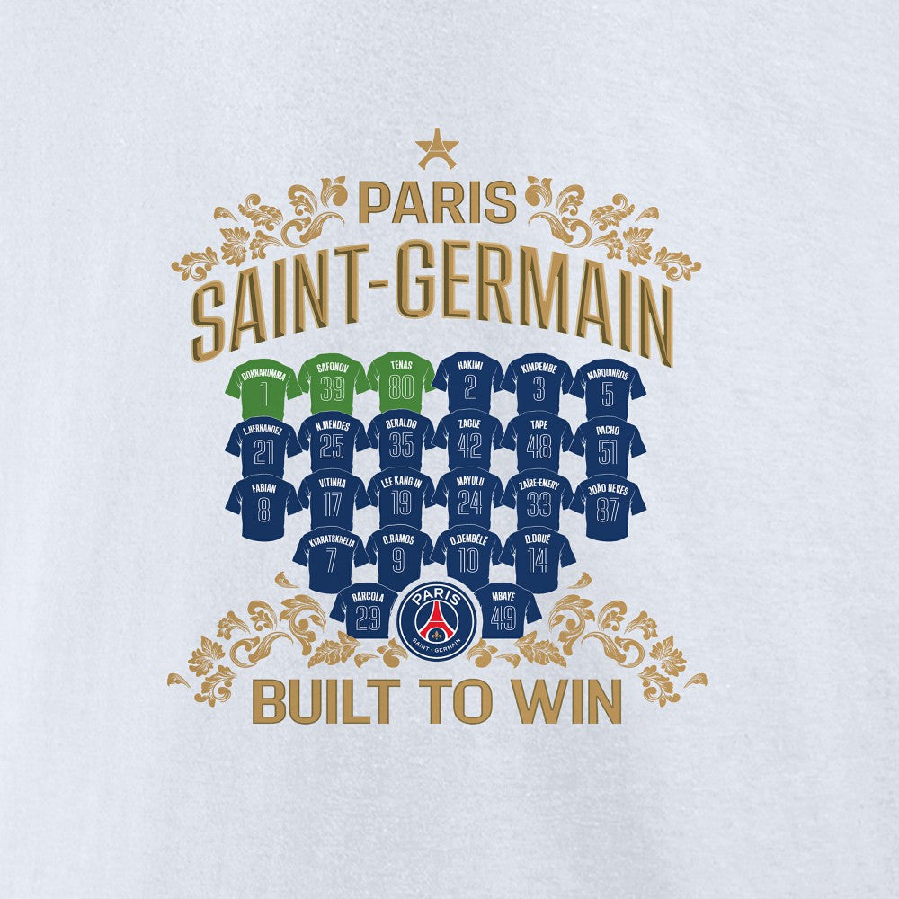 Paris Saint-Germain 2025 Champions League Winners Roster Jersey T-Shirt