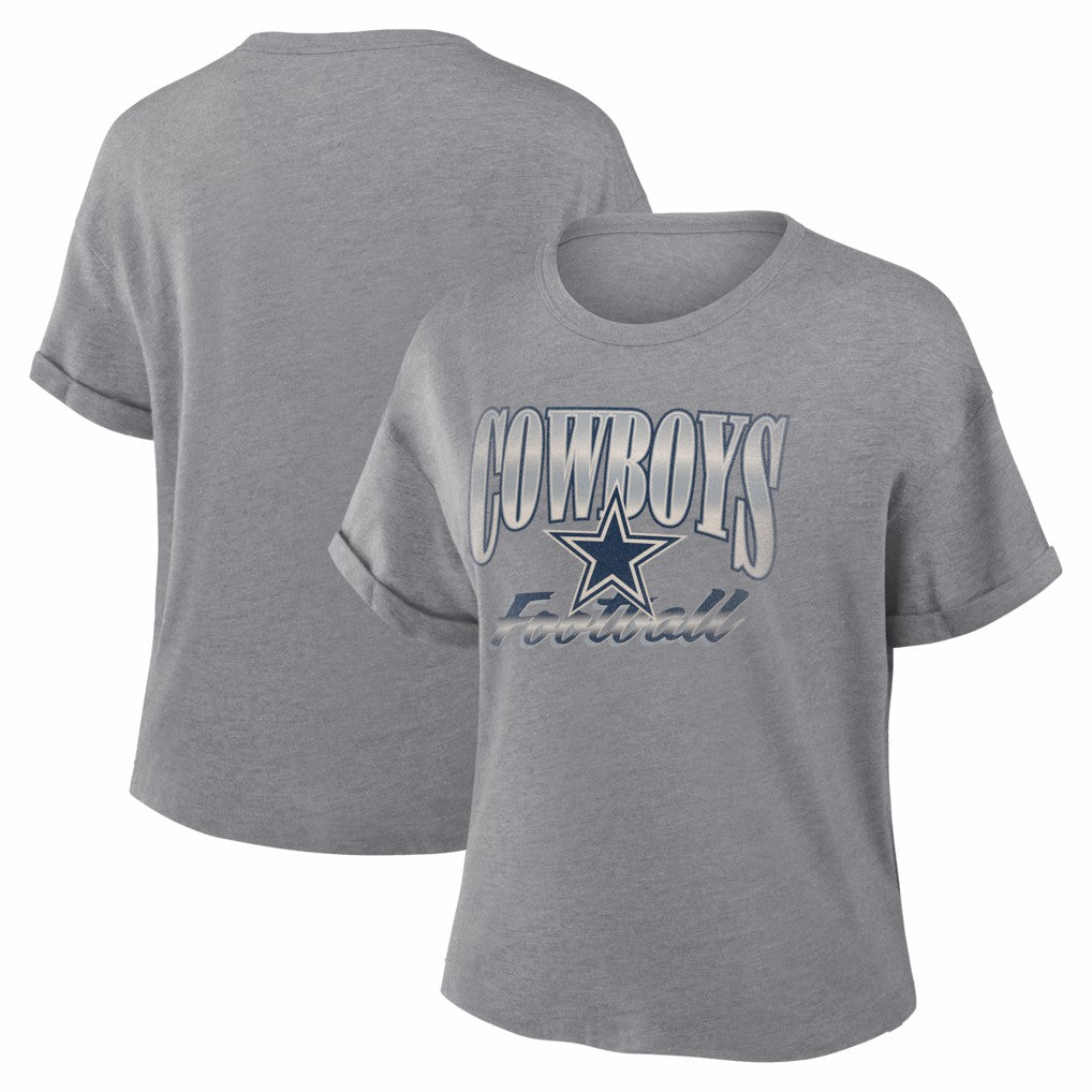 Dallas Cowboys Women's Overplayed Tribute Tri-Blend Boxy T-Shirt | NFL US
