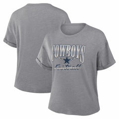 Dallas Cowboys Women's Overplayed Tribute Tri-Blend Boxy T-Shirt | NFL US