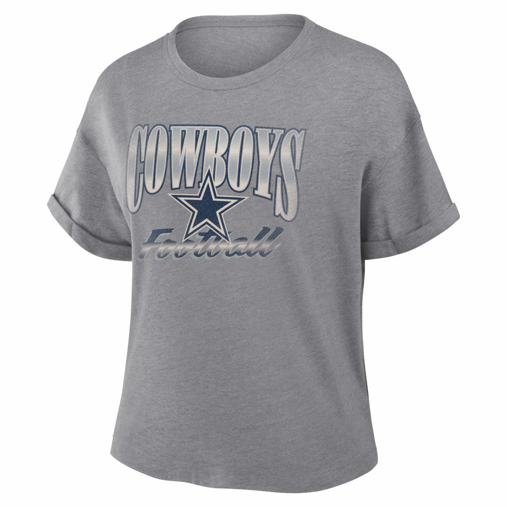 Dallas Cowboys Women's Overplayed Tribute Tri-Blend Boxy T-Shirt | NFL US