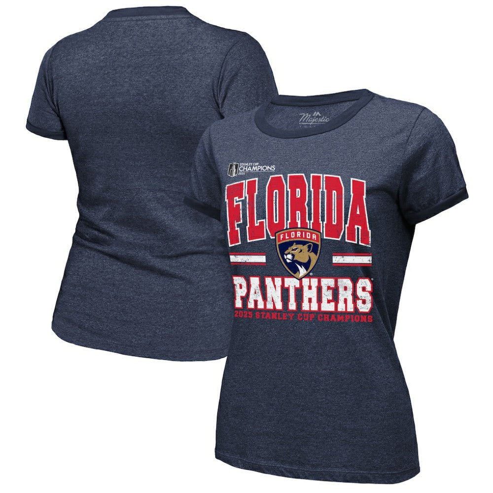 Florida Panthers Majestic Threads Women's 2025 Stanley Cup Champions Tri-Blend Ringer T-Shirt -  NHL T-shirts