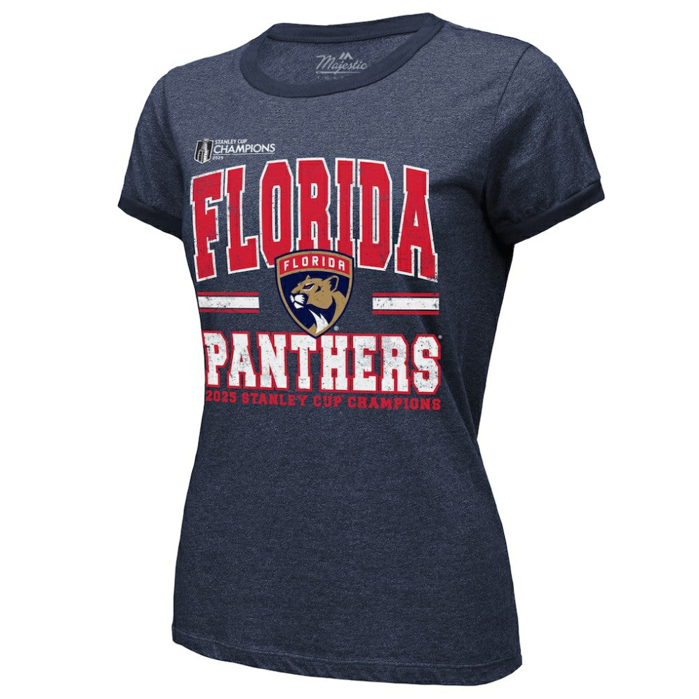 Florida Panthers Majestic Threads Women's 2025 Stanley Cup Champions Tri-Blend Ringer T-Shirt -  NHL T-shirts
