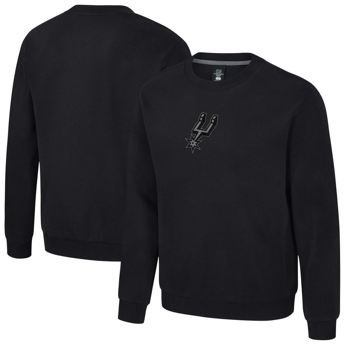 Black San Antonio Spurs Stadium Essentials Unisex Club Level Chenille Sweatshirt | NBA