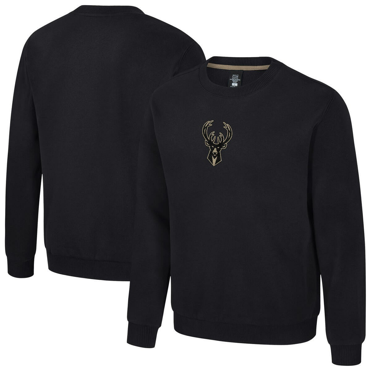 Black Milwaukee Bucks Stadium Essentials Unisex Club Level Chenille Sweatshirt | NBA