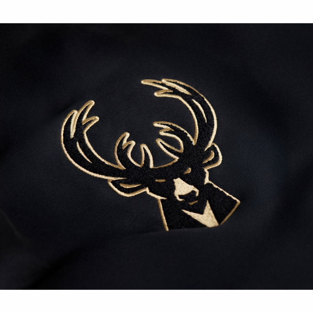 Black Milwaukee Bucks Stadium Essentials Unisex Club Level Chenille Sweatshirt | NBA