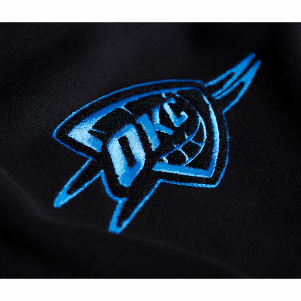 Black Oklahoma City Thunder Stadium Essentials Unisex Club Level Chenille Sweatshirt | NBA