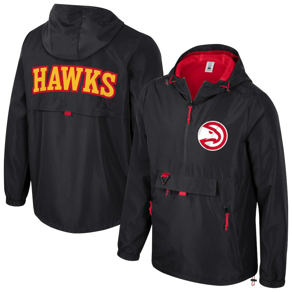Black Atlanta Hawks Stadium Essentials Unisex Compete Quarter-Zip Hoodie Jacket | NBA