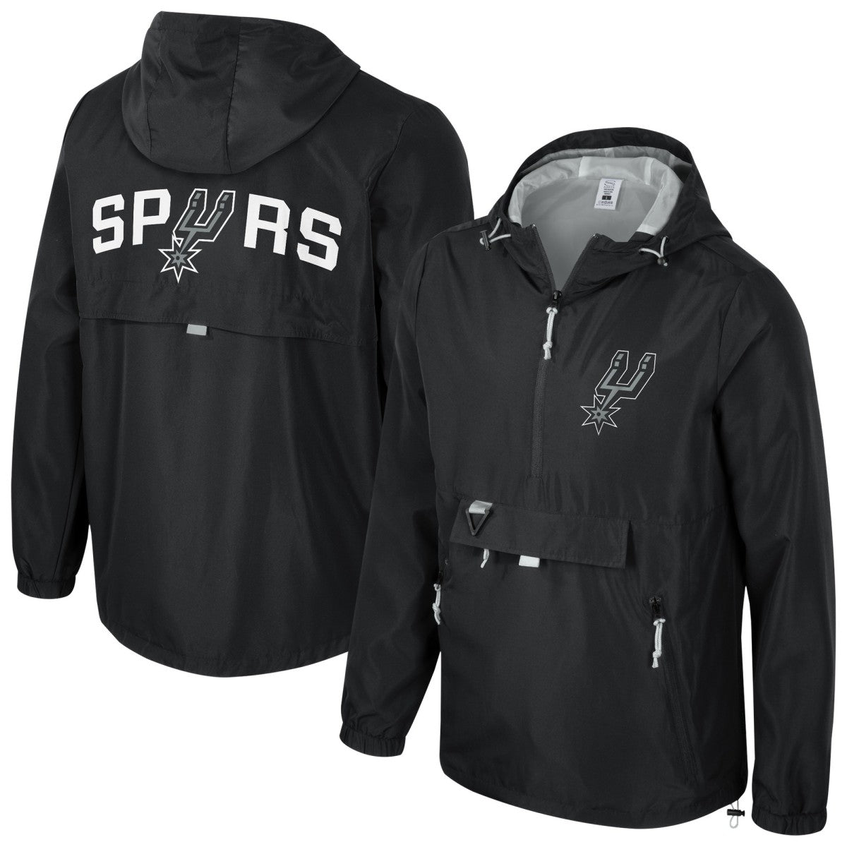 Black San Antonio Spurs Stadium Essentials Unisex Compete Quarter-Zip Hoodie Jacket | NBA
