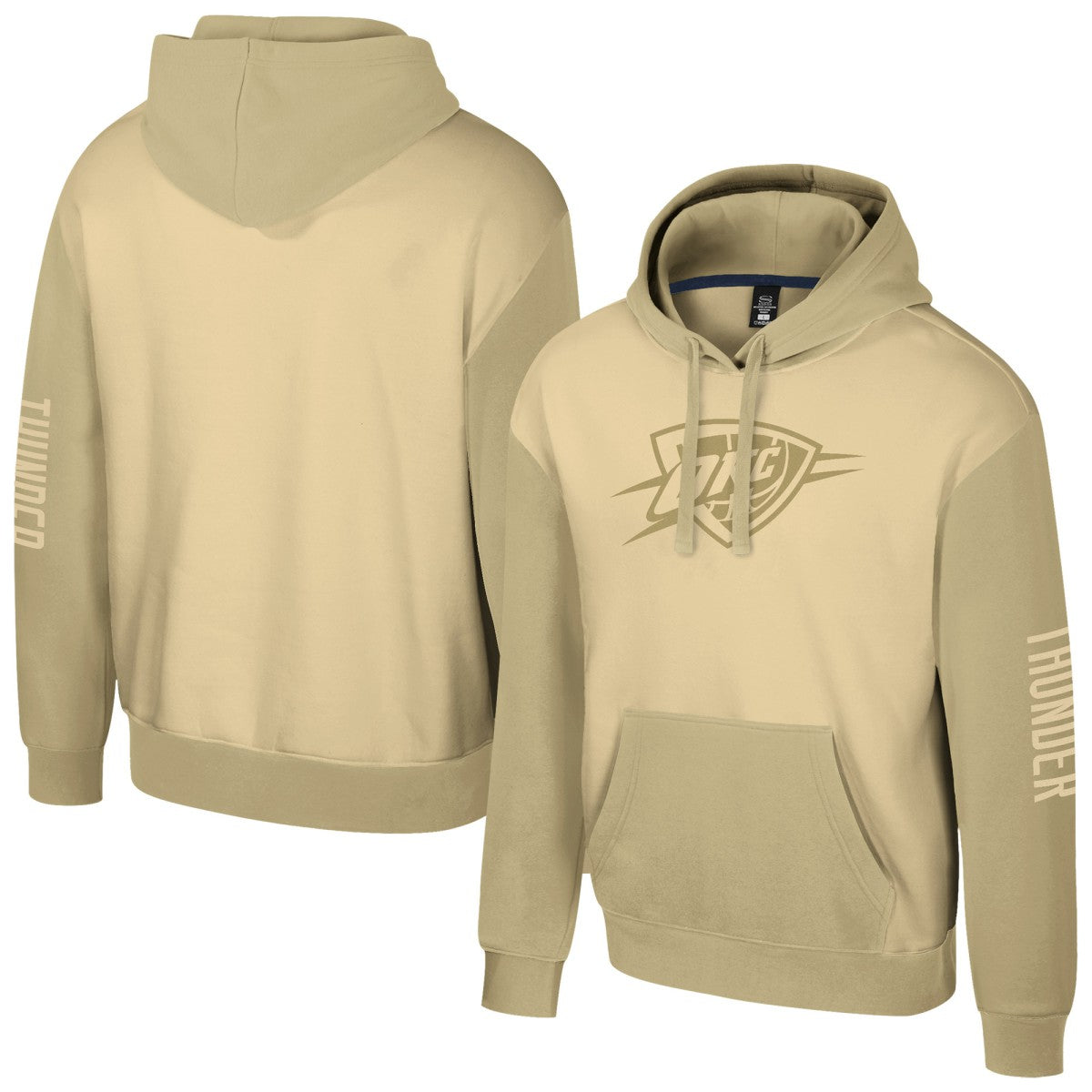 Khaki Oklahoma City Thunder Stadium Essentials Unisex Rafters Burst Hoodie | NBA