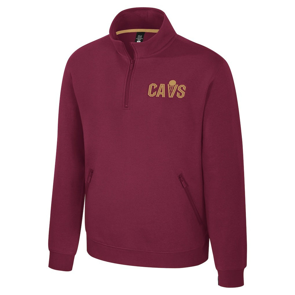 Wine Cleveland Cavaliers Stadium Essentials Unisex Varsity Trainer Quarter-Zip Pullover sale | NBA
