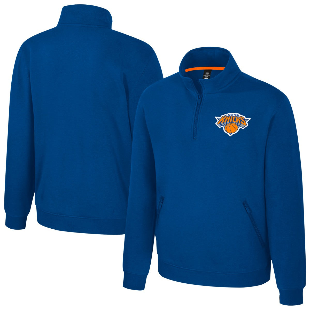 Blue New York Knicks Stadium Essentials Unisex Varsity Trainer Quarter-Zip Pullover | NBA