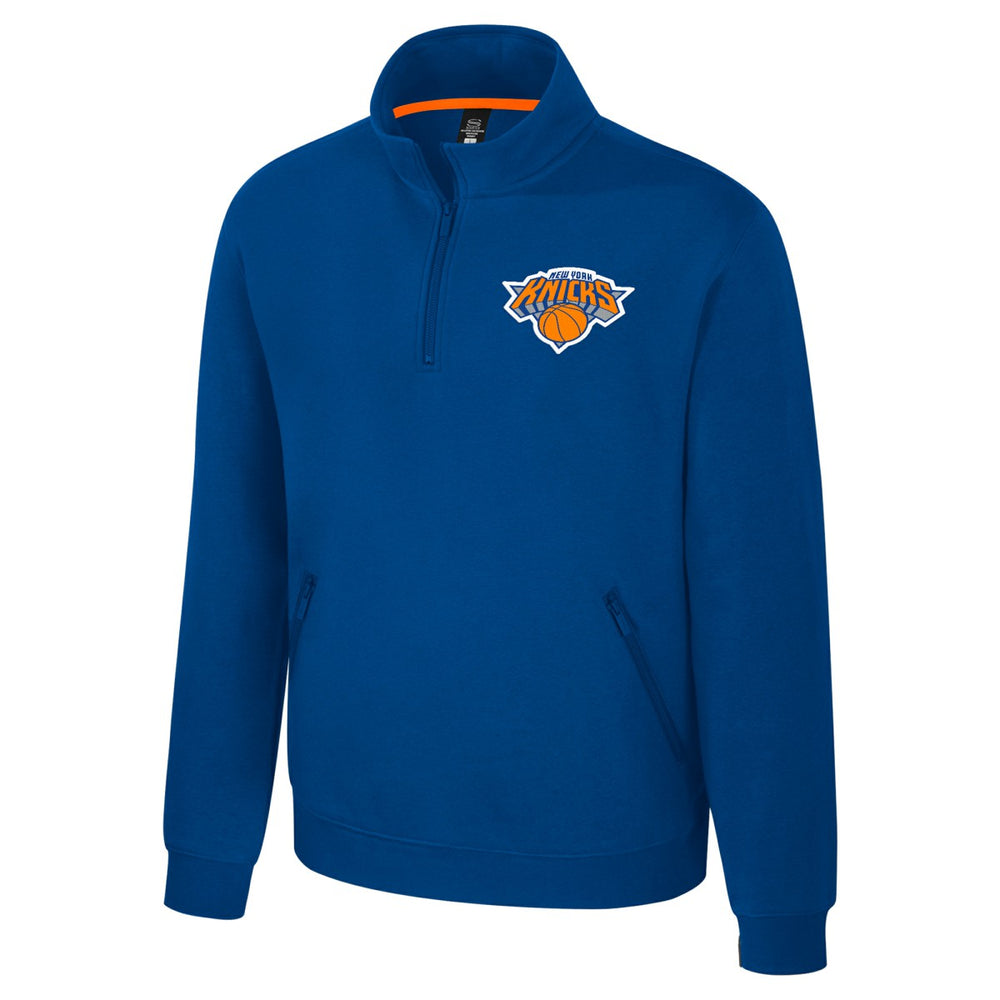 Blue New York Knicks Stadium Essentials Unisex Varsity Trainer Quarter-Zip Pullover | NBA