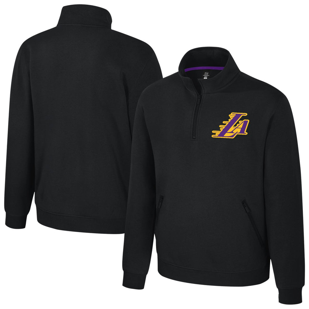 Black Los Angeles Lakers Stadium Essentials Unisex Varsity Trainer Quarter-Zip Pullover | NBA