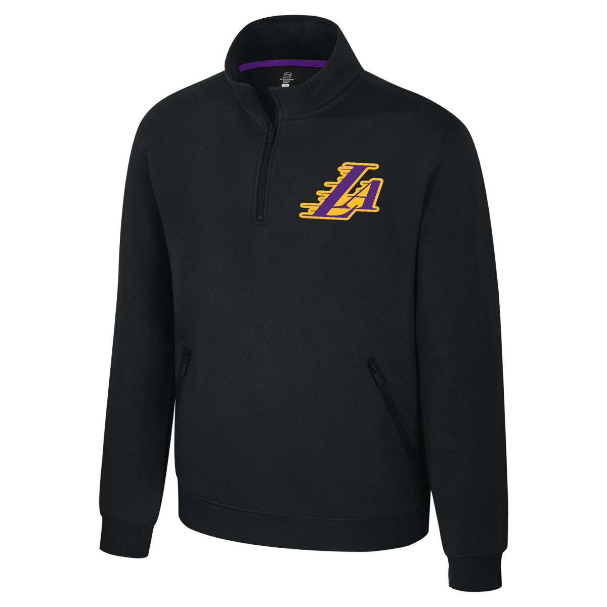 Black Los Angeles Lakers Stadium Essentials Unisex Varsity Trainer Quarter-Zip Pullover | NBA
