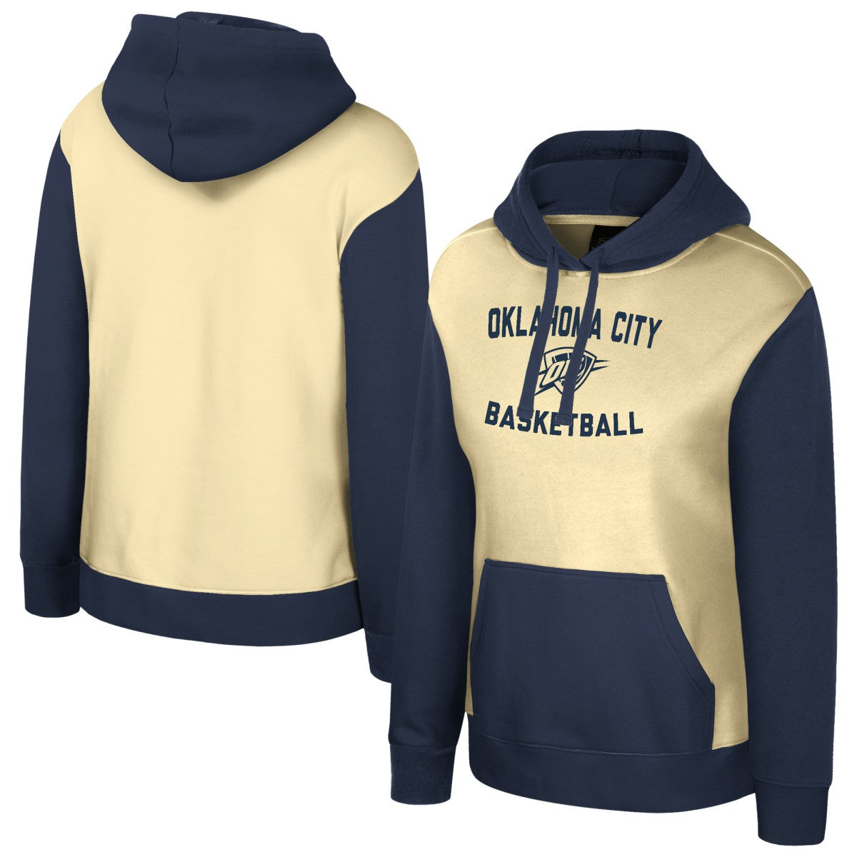 Cream Oklahoma City Thunder Stadium Essentials Women's Rafters Road Trip Hoodie | NBA