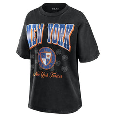 Black New York Knicks WEAR by Erin Andrews Women's Oversized Boyfriend T-Shirt | NBA