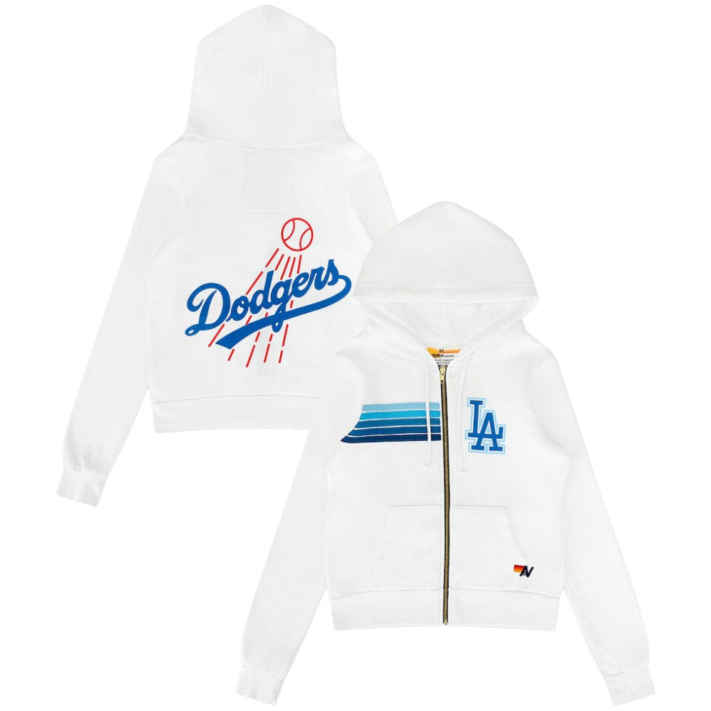 Los Angeles Dodgers Aviator Nation x MLB Unisex Five-Stripe Tri-Blend Full-Zip Hoodie - MLB Hoodies