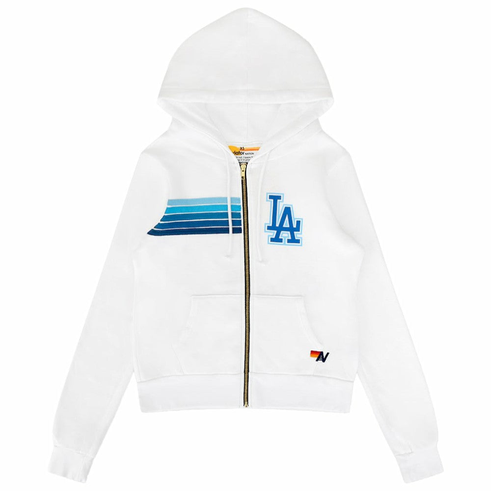 Los Angeles Dodgers Aviator Nation x MLB Unisex Five-Stripe Tri-Blend Full-Zip Hoodie - MLB Hoodies