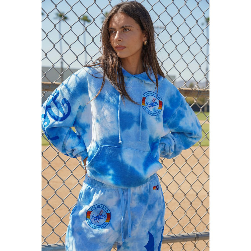 Los Angeles Dodgers Aviator Nation x MLB Unisex Tie-Dye Tri-Blend Hoodie - MLB Hoodies