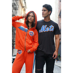 New York Mets Aviator Nation x MLB Unisex Five-Stripe Tri-Blend Full-Zip Hoodie - MLB Hoodies