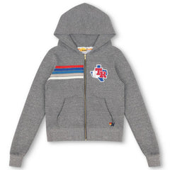 Texas Rangers Aviator Nation x MLB Unisex 5-Stripe Tri-Blend Full-Zip Hoodie - MLB Hoodies