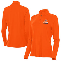Cincinnati Bengals Antigua Women's Streak Intent Quarter-Zip Sweatshirt | NFL Discount