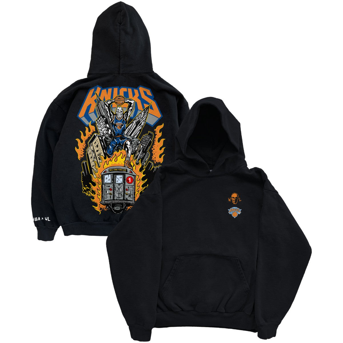 Black New York Knicks Warren Lotas x Fest Subway Hoodie | NBA