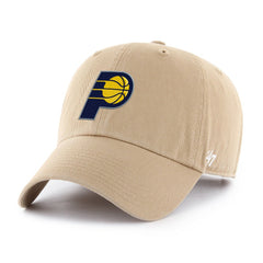 Khaki Indiana Pacers '47 Primary Logo Clean Up Adjustable Hat | NBA