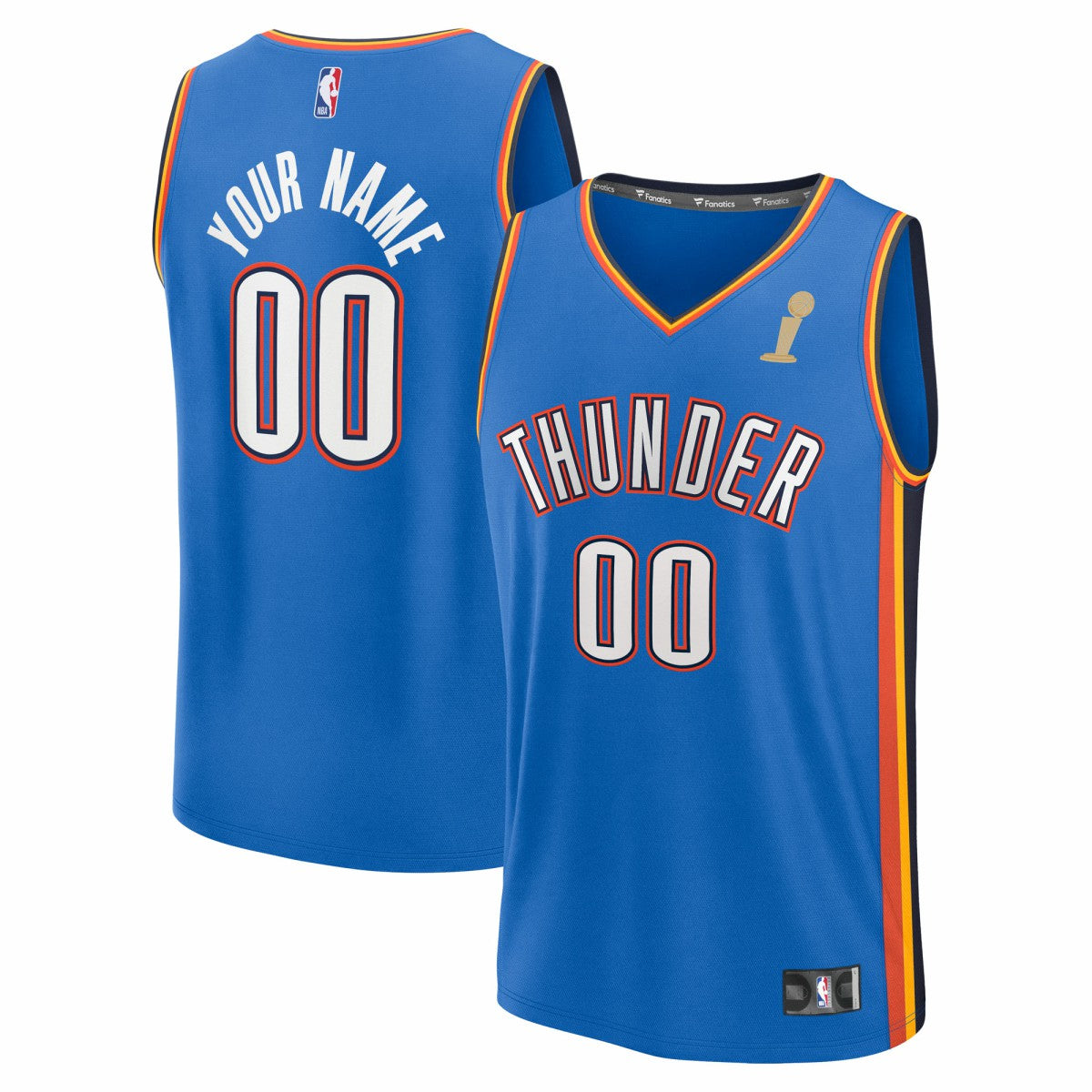 Blue Oklahoma City Thunder 2025 NBA Finals Champions Fast Break Replica Custom Jersey | NBA