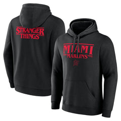 Miami Marlins Stranger Things Logo Lockup Pullover Hoodie - MLB Hoodies