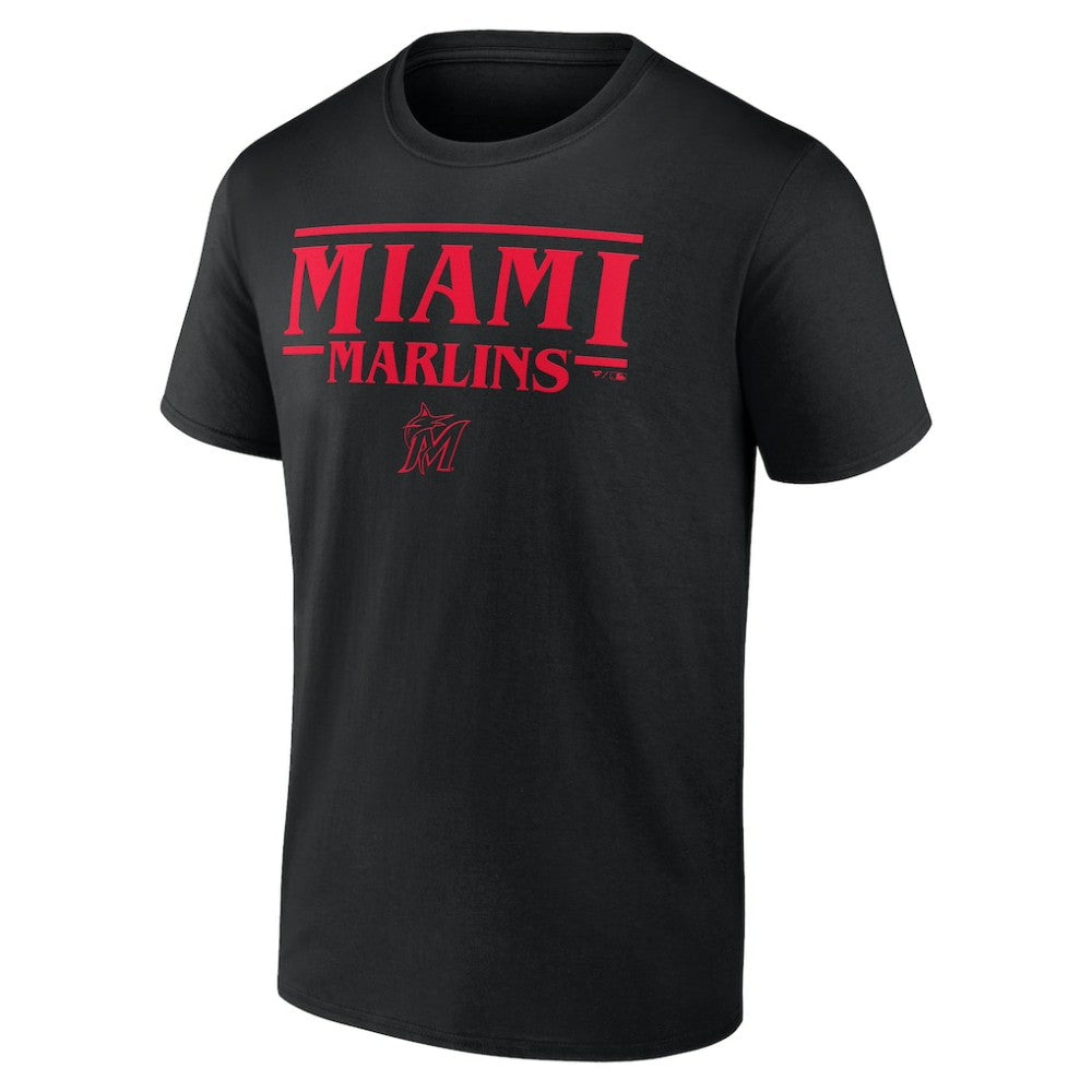 Miami Marlins Stranger Things Logo Lockup T-Shirt - MLB T-shirts