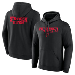 Pittsburgh Pirates Stranger Things Logo Lockup Pullover Hoodie - MLB Hoodies