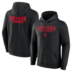San Diego Padres Stranger Things Logo Lockup Pullover Hoodie - MLB Hoodies