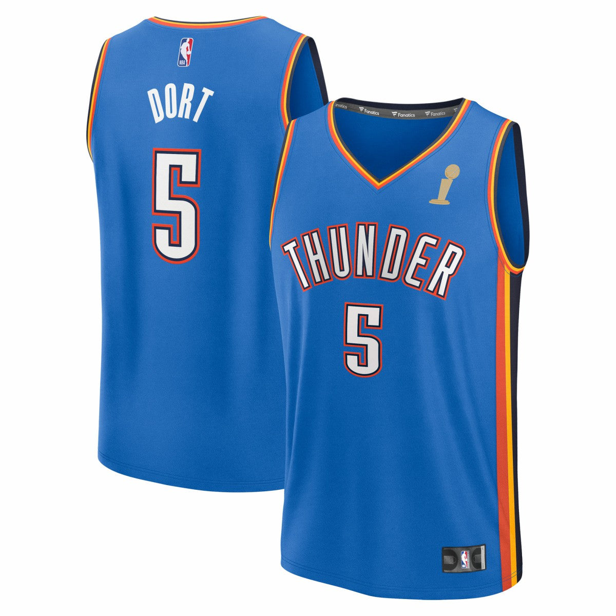 Blue Luguentz Dort Oklahoma City Thunder 2025 NBA Finals Champions Fast Break Replica Player Jersey | NBA