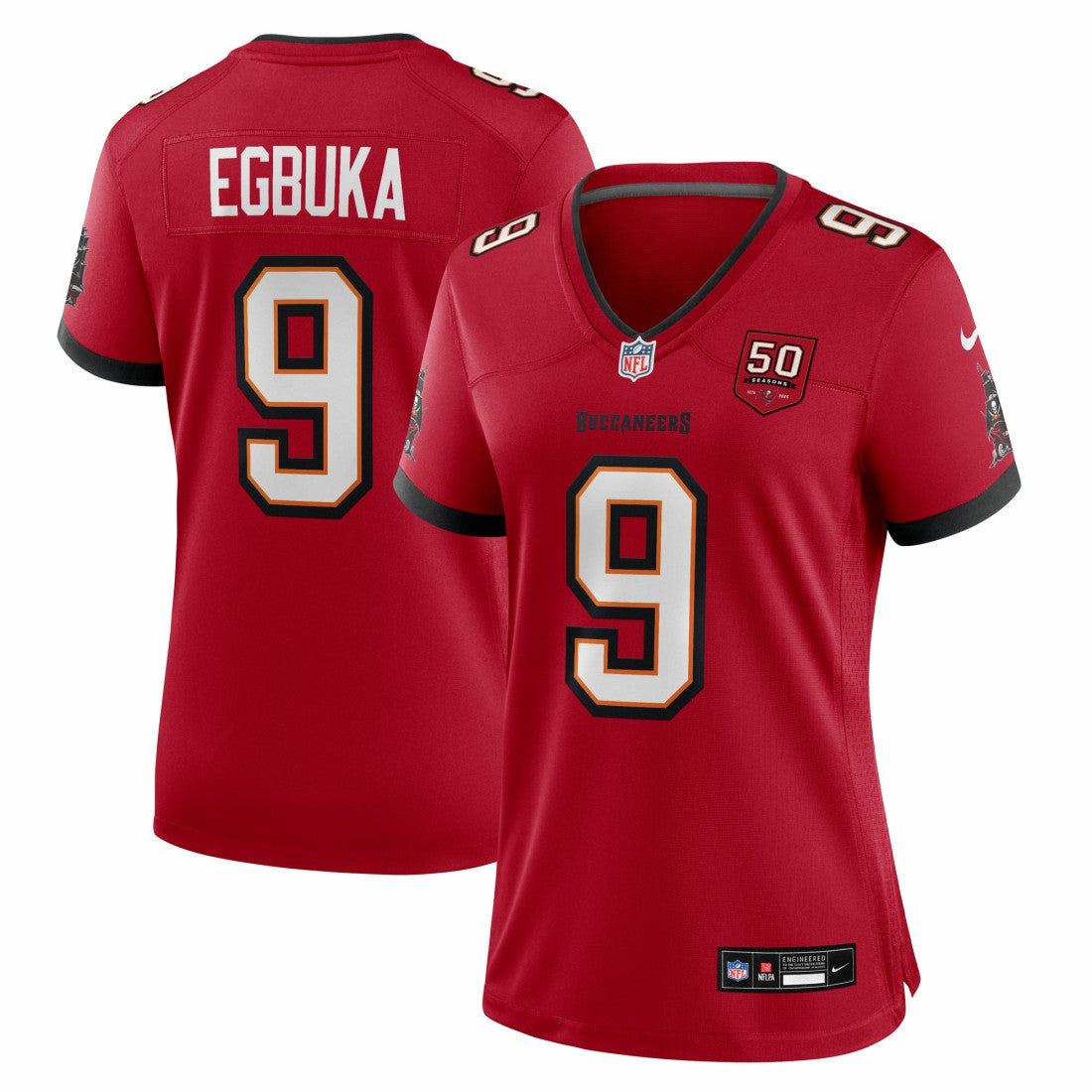 Tampa Bay Buccaneers Emeka Egbuka  Women's 50th Season Team Game Jersey | NFL Near me