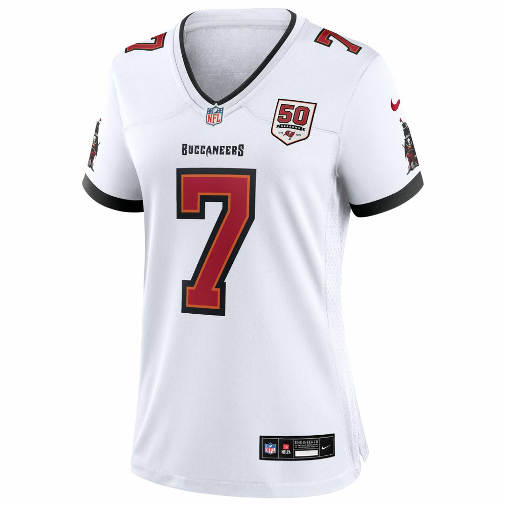 Tampa Bay Buccaneers Bucky Irving  Women's 50th Season White Game Jersey | NFL Sale