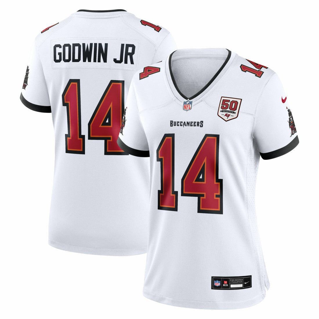 Tampa Bay Buccaneers Chris Godwin Jr.  Women's 50th Season White Game Jersey | NFL Online