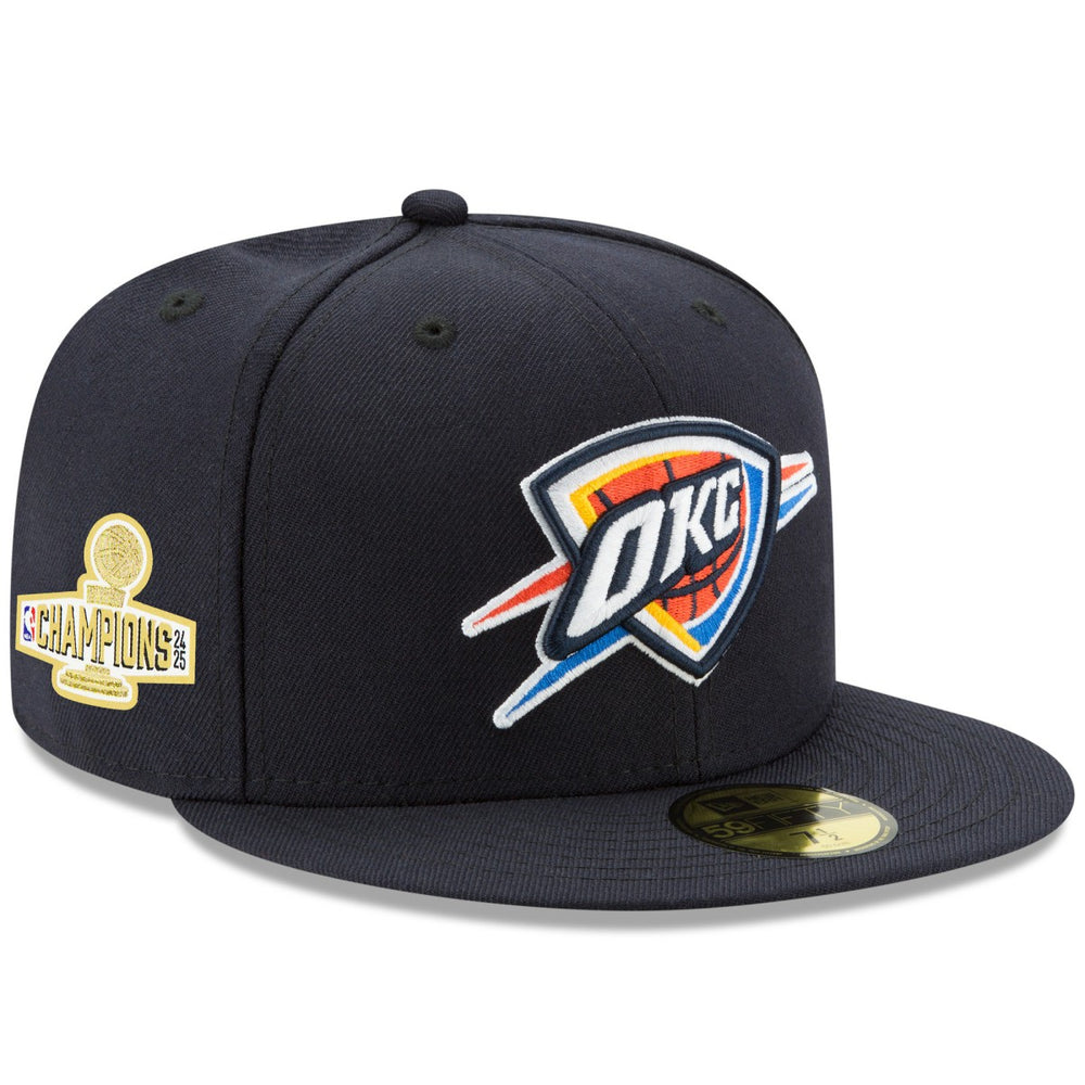 Navy Oklahoma City Thunder 2025 NBA Finals Champions Side Patch 59FIFTY Fitted Hat | NBA
