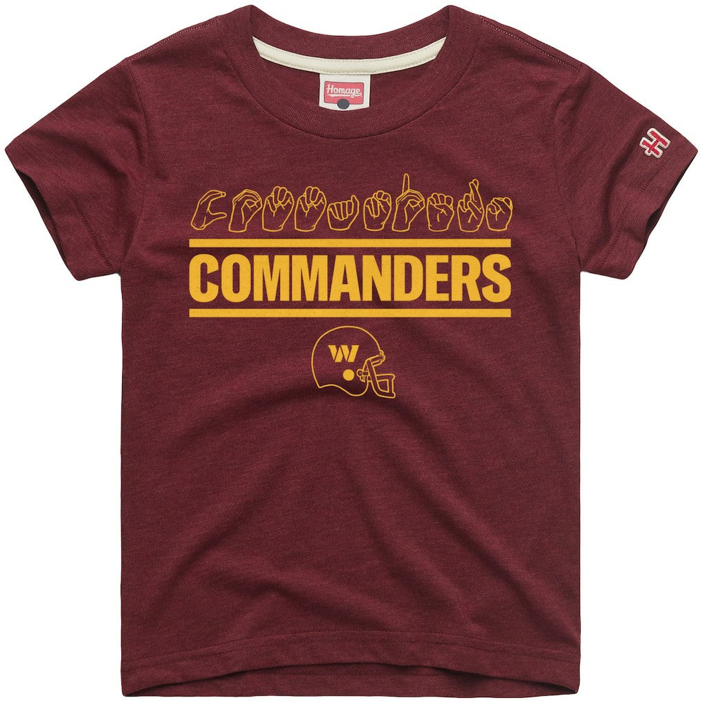 Washington Commanders Homage Youth Love Sign x ASL 2.0 Tri-Blend T-Shirt | NFL Sale