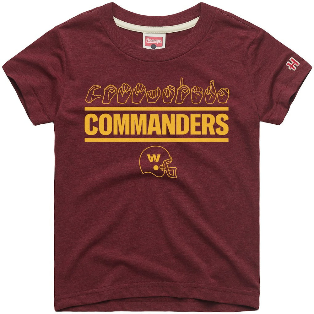Washington Commanders Homage Youth Love Sign x ASL 2.0 Tri-Blend T-Shirt | NFL Sale
