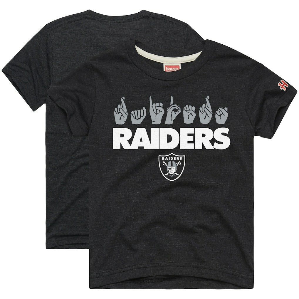 Las Vegas Raiders Homage Youth Love Sign x ASL 2.0 Tri-Blend T-Shirt | NFL Near me