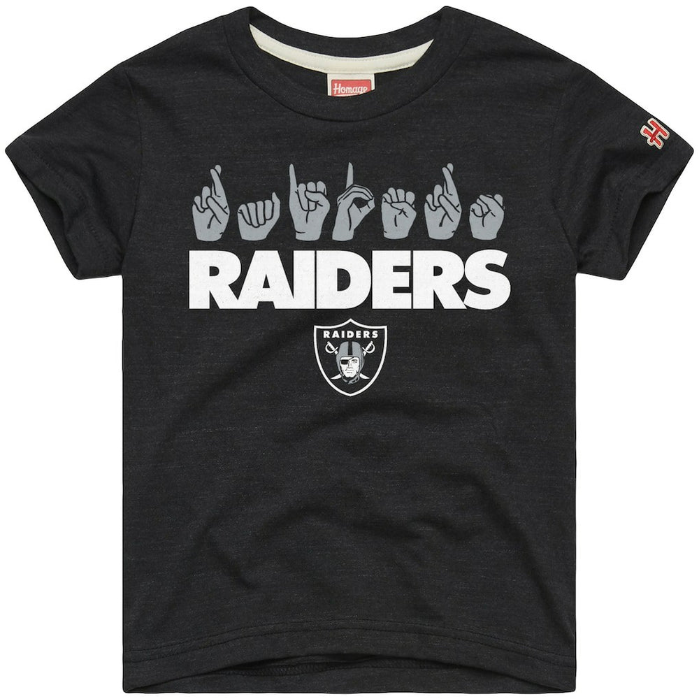 Las Vegas Raiders Homage Youth Love Sign x ASL 2.0 Tri-Blend T-Shirt | NFL Near me