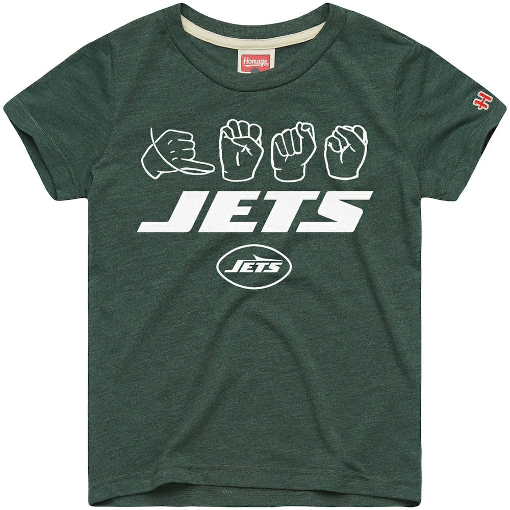 New York Jets Homage Youth Love Sign x ASL 2.0 Tri-Blend T-Shirt | NFL On sale