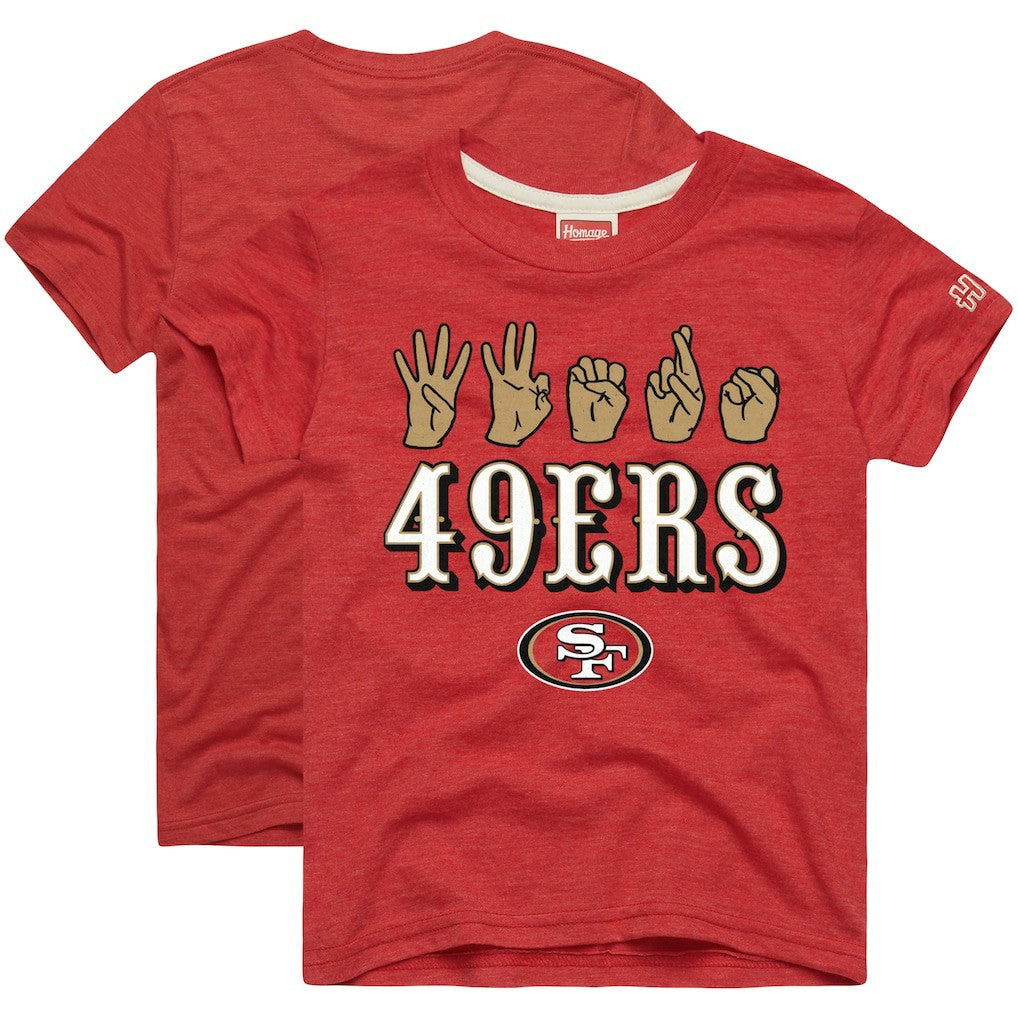 San Francisco 49ers Homage Youth Love Sign x ASL 2.0 Tri-Blend T-Shirt | NFL Near me