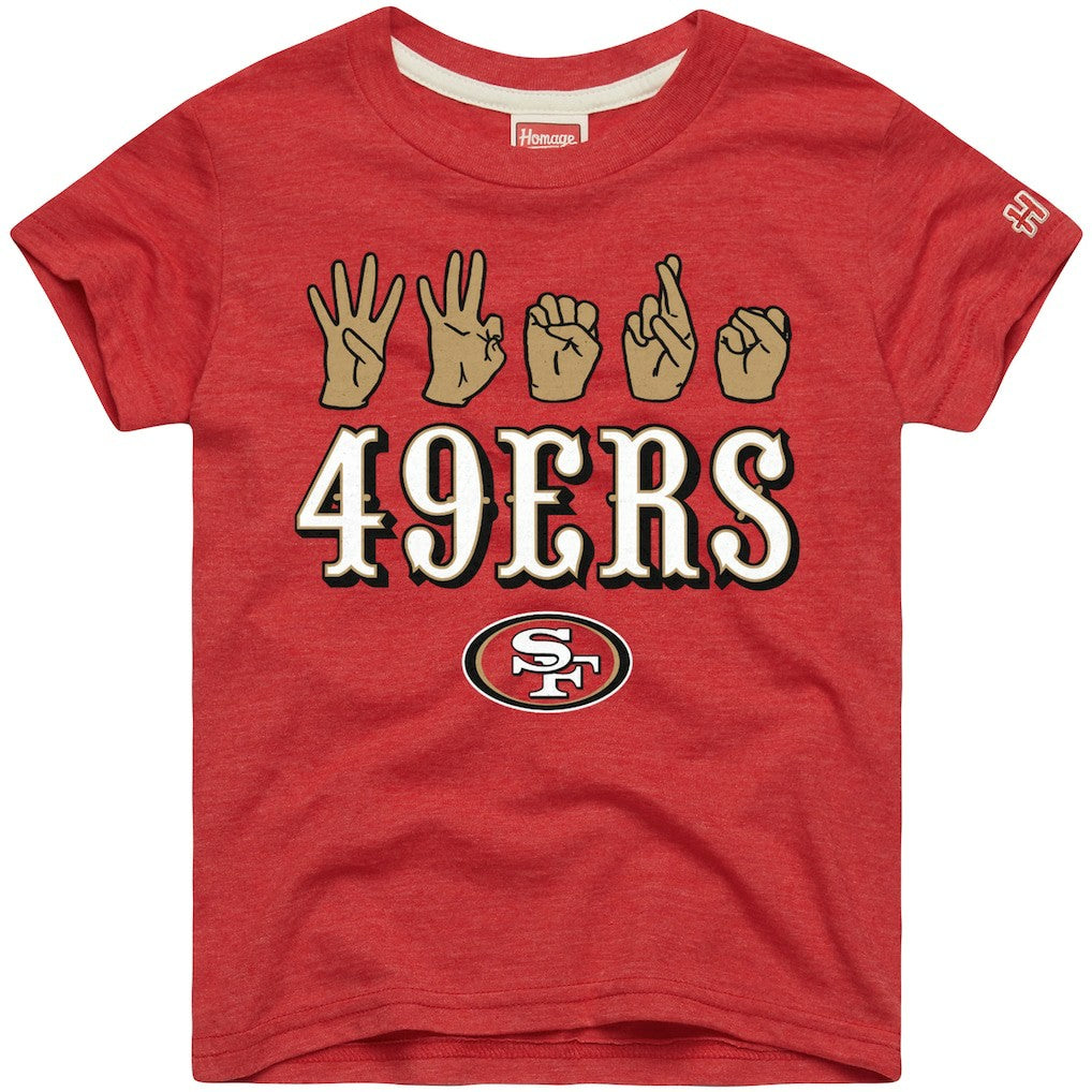 San Francisco 49ers Homage Youth Love Sign x ASL 2.0 Tri-Blend T-Shirt | NFL Near me