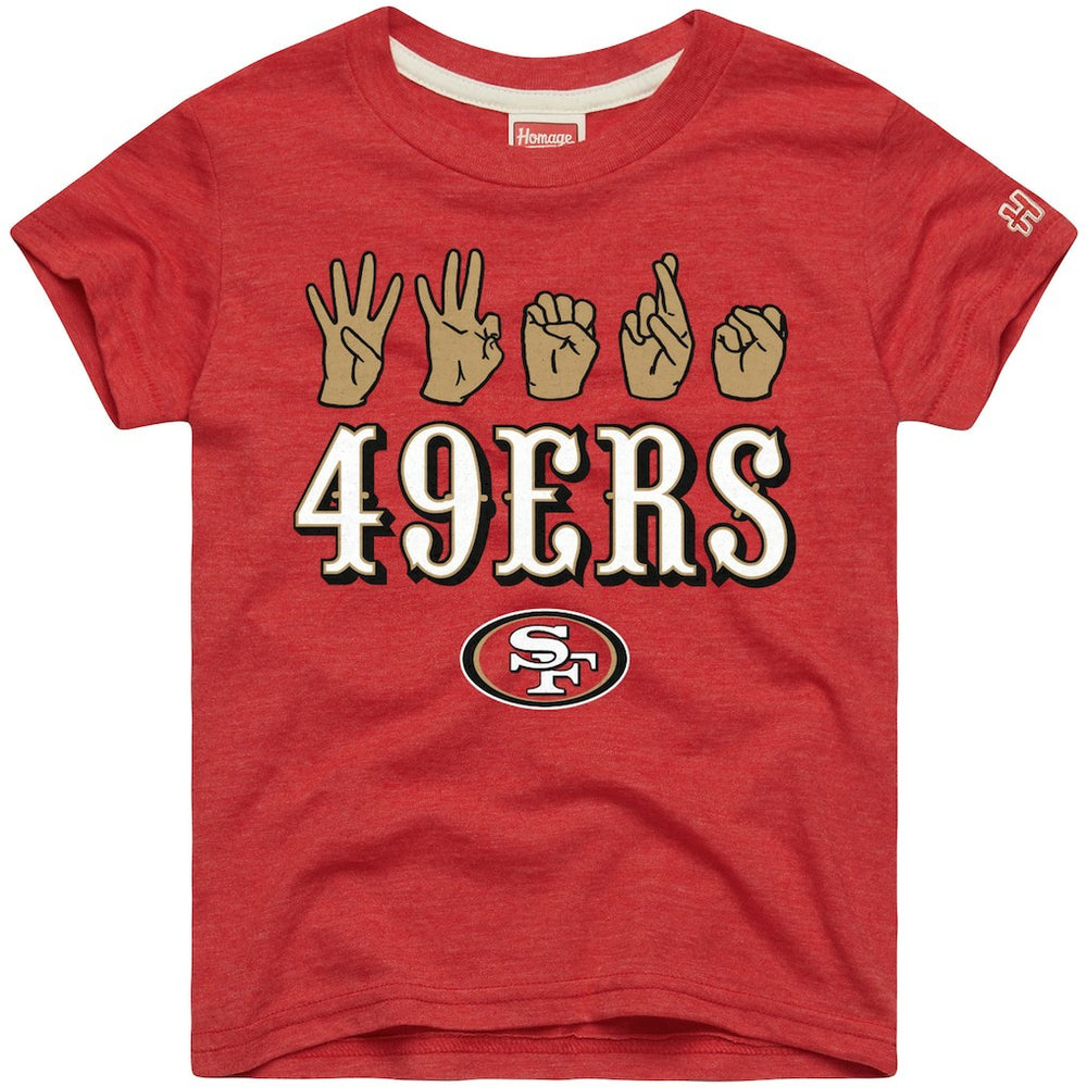 San Francisco 49ers Homage Youth Love Sign x ASL 2.0 Tri-Blend T-Shirt | NFL Near me